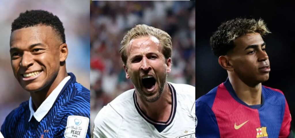 site-da-bola-de-ouro-anuncia-mbappe,-harry-kane-e-yamal-como-vencedores-do-premio-antes-da-cerimonia